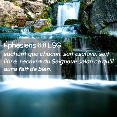 Picture 02 - Éphésiens 6:8 LSG - sachant que chacun, soit esclave, soit libre, - Bible Verse Picture