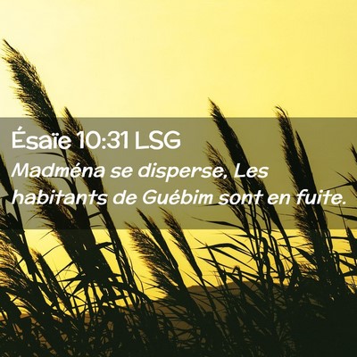 Picture 02 - Ésaïe 10:31 LSG - Madména se disperse, Les habitants de Guébim - Bible Verse Picture