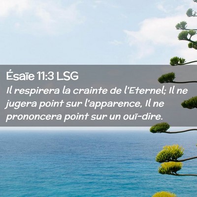 Picture 02 - Ésaïe 11:3 LSG - Il respirera la crainte de l'Eternel; Il ne - Bible Verse Picture