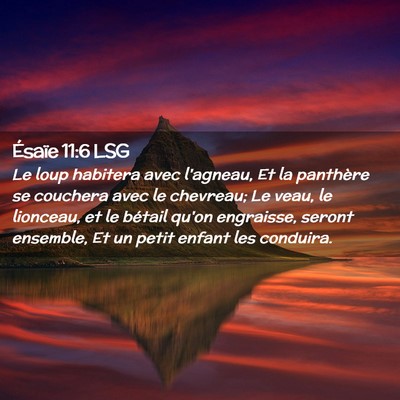 Picture 02 - Ésaïe 11:6 LSG - Le loup habitera avec l'agneau, Et la panthère - Bible Verse Picture