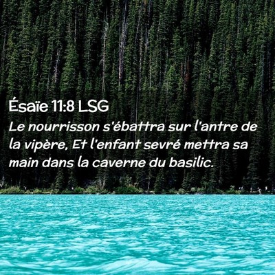 Picture 02 - Ésaïe 11:8 LSG - Le nourrisson s'ébattra sur l'antre de la - Bible Verse Picture