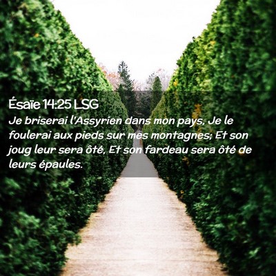 Picture 02 - Ésaïe 14:25 LSG - Je briserai l'Assyrien dans mon pays, Je le - Bible Verse Picture