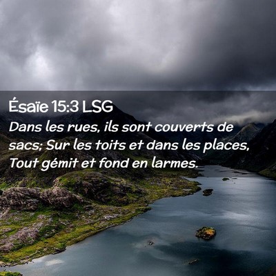 Picture 02 - Ésaïe 15:3 LSG - Dans les rues, ils sont couverts de sacs; Sur les - Bible Verse Picture