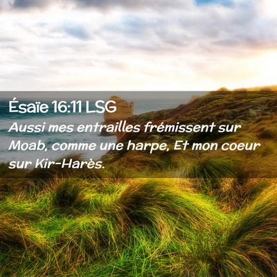 Picture 02 - Ésaïe 16:11 LSG - Aussi mes entrailles frémissent sur Moab, comme - Bible Verse Picture