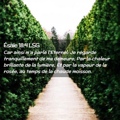 Picture 02 - Ésaïe 18:4 LSG - Car ainsi m'a parlé l'Eternel: Je regarde - Bible Verse Picture