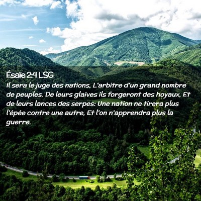 Picture 02 - Ésaïe 2:4 LSG - Il sera le juge des nations, L'arbitre d'un grand - Bible Verse Picture