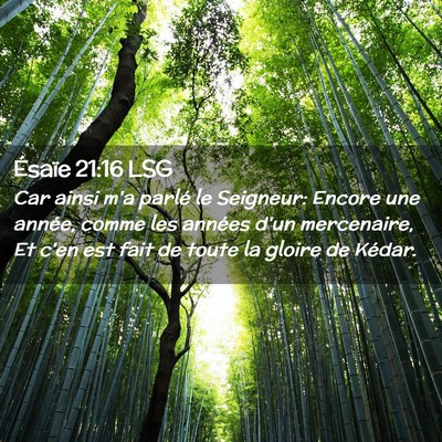 Picture 02 - Ésaïe 21:16 LSG - Car ainsi m'a parlé le Seigneur: Encore une - Bible Verse Picture