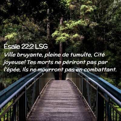 Picture 02 - Ésaïe 22:2 LSG - Ville bruyante, pleine de tumulte, Cité joyeuse! - Bible Verse Picture