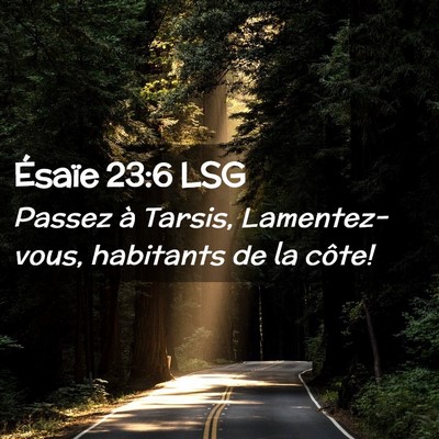 Picture 02 - Ésaïe 23:6 LSG - Passez à Tarsis, Lamentez-vous, habitants de la - Bible Verse Picture