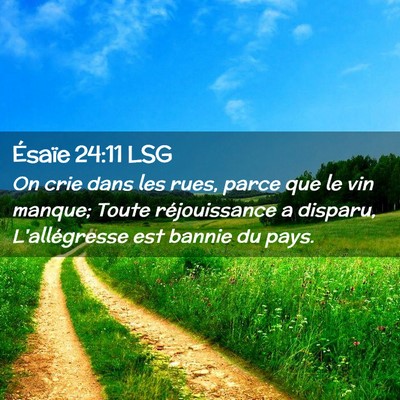 Picture 02 - Ésaïe 24:11 LSG - On crie dans les rues, parce que le vin manque; - Bible Verse Picture