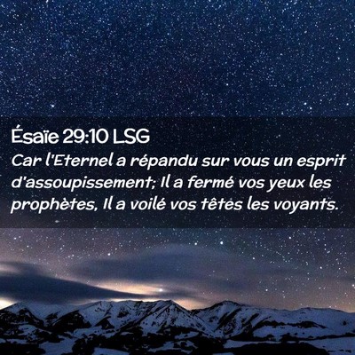 Picture 02 - Ésaïe 29:10 LSG - Car l'Eternel a répandu sur vous un esprit - Bible Verse Picture
