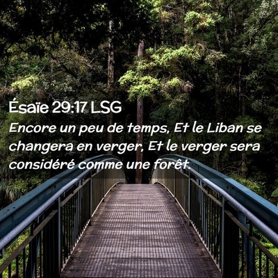 Picture 02 - Ésaïe 29:17 LSG - Encore un peu de temps, Et le Liban se changera - Bible Verse Picture