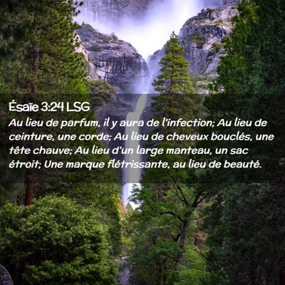 Picture 02 - Ésaïe 3:24 LSG - Au lieu de parfum, il y aura de l'infection; Au - Bible Verse Picture