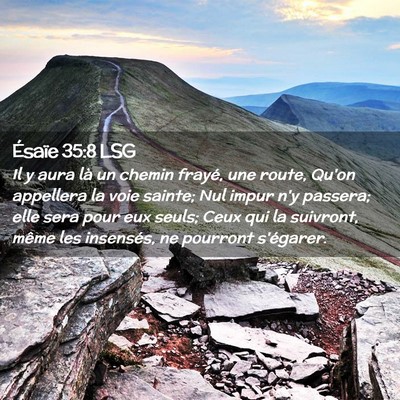 Picture 02 - Ésaïe 35:8 LSG - Il y aura là un chemin frayé, une route, Qu'on - Bible Verse Picture