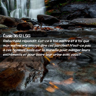 Picture 02 - Ésaïe 36:12 LSG - Rabschaké répondit: Est-ce à ton maître et à - Bible Verse Picture