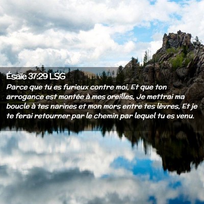 Picture 02 - Ésaïe 37:29 LSG - Parce que tu es furieux contre moi, Et que ton - Bible Verse Picture
