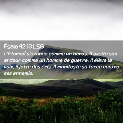 Picture 02 - Ésaïe 42:13 LSG - L'Eternel s'avance comme un héros, Il excite son - Bible Verse Picture
