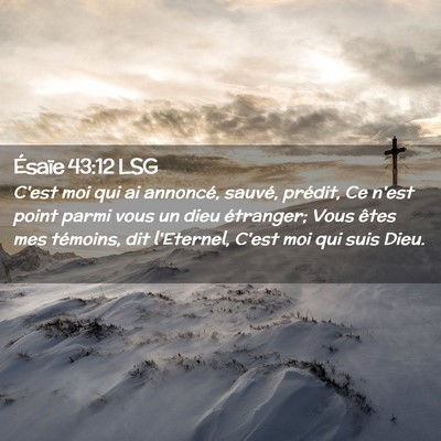 Picture 02 - Ésaïe 43:12 LSG - C'est moi qui ai annoncé, sauvé, prédit, Ce - Bible Verse Picture