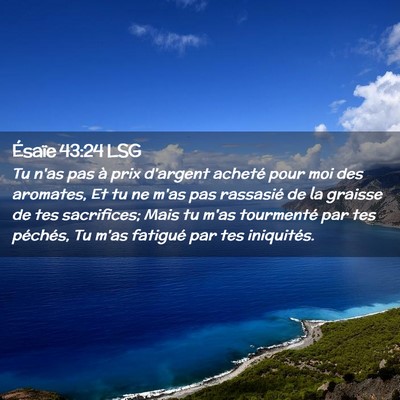 Picture 02 - Ésaïe 43:24 LSG - Tu n'as pas à prix d'argent acheté pour moi des - Bible Verse Picture