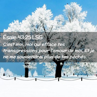 Picture 02 - Ésaïe 43:25 LSG - C'est moi, moi qui efface tes transgressions pour - Bible Verse Picture