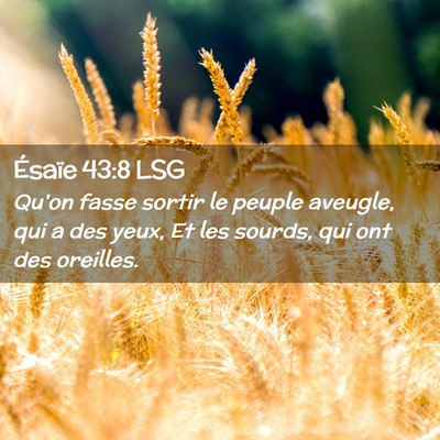 Picture 02 - Ésaïe 43:8 LSG - Qu'on fasse sortir le peuple aveugle, qui a des - Bible Verse Picture