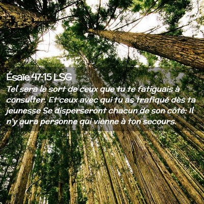 Picture 02 - Ésaïe 47:15 LSG - Tel sera le sort de ceux que tu te fatiguais à - Bible Verse Picture