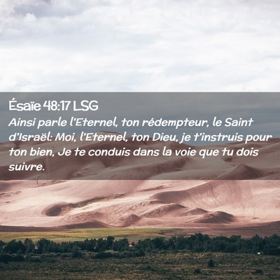 Picture 02 - Ésaïe 48:17 LSG - Ainsi parle l'Eternel, ton rédempteur, le Saint - Bible Verse Picture