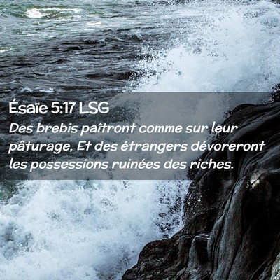 Picture 02 - Ésaïe 5:17 LSG - Des brebis paîtront comme sur leur pâturage, Et - Bible Verse Picture