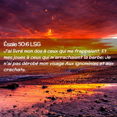 Picture 02 - Ésaïe 50:6 LSG - J'ai livré mon dos à ceux qui me frappaient, Et - Bible Verse Picture
