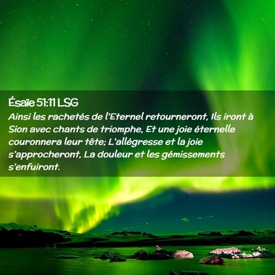 Picture 02 - Ésaïe 51:11 LSG - Ainsi les rachetés de l'Eternel retourneront, - Bible Verse Picture
