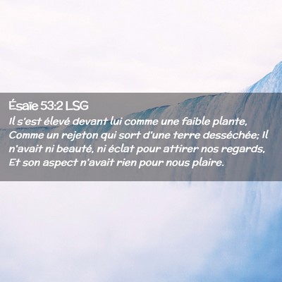 Picture 02 - Ésaïe 53:2 LSG - Il s'est élevé devant lui comme une faible - Bible Verse Picture