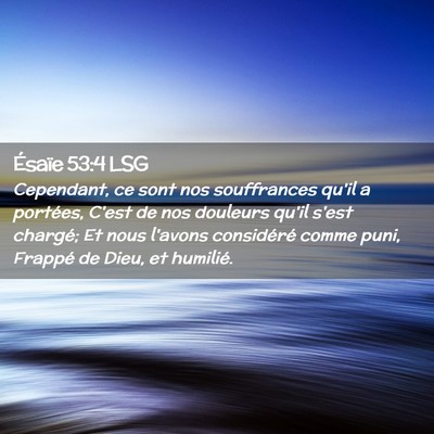 Picture 02 - Ésaïe 53:4 LSG - Cependant, ce sont nos souffrances qu'il a - Bible Verse Picture