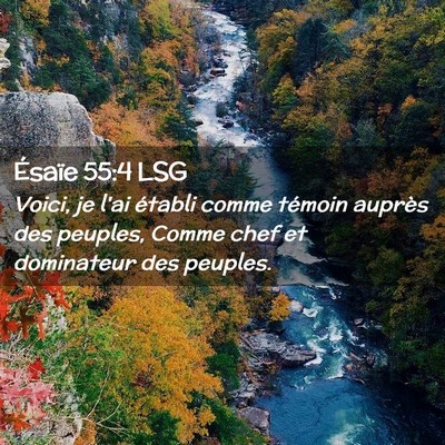 Picture 02 - Ésaïe 55:4 LSG - Voici, je l'ai établi comme témoin auprès des - Bible Verse Picture