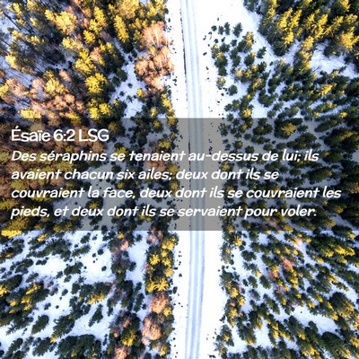 Picture 02 - Ésaïe 6:2 LSG - Des séraphins se tenaient au-dessus de lui; ils - Bible Verse Picture