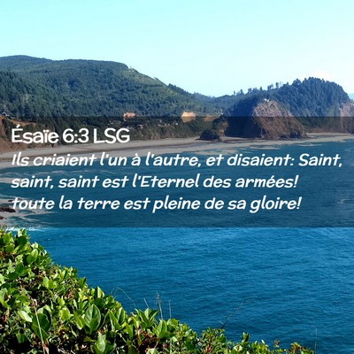 Picture 02 - Ésaïe 6:3 LSG - Ils criaient l'un à l'autre, et disaient: Saint, - Bible Verse Picture