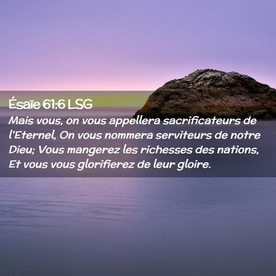 Picture 02 - Ésaïe 61:6 LSG - Mais vous, on vous appellera sacrificateurs de - Bible Verse Picture