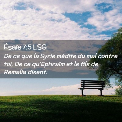 Picture 02 - Ésaïe 7:5 LSG - De ce que la Syrie médite du mal contre toi, De - Bible Verse Picture