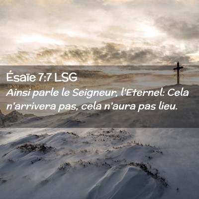 Picture 02 - Ésaïe 7:7 LSG - Ainsi parle le Seigneur, l'Eternel: Cela - Bible Verse Picture