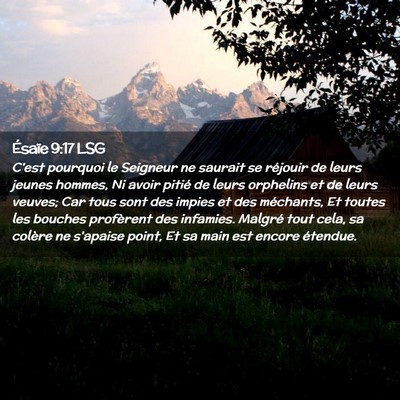 Picture 02 - Ésaïe 9:17 LSG - C'est pourquoi le Seigneur ne saurait se réjouir - Bible Verse Picture