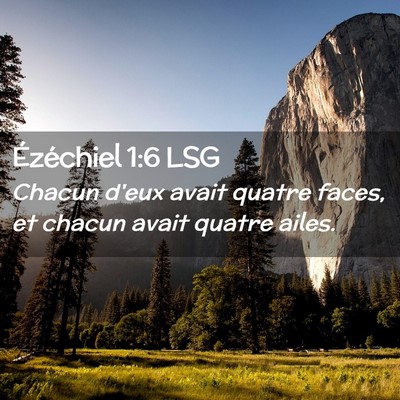 Picture 02 - Ézéchiel 1:6 LSG - Chacun d'eux avait quatre faces, et chacun avait - Bible Verse Picture