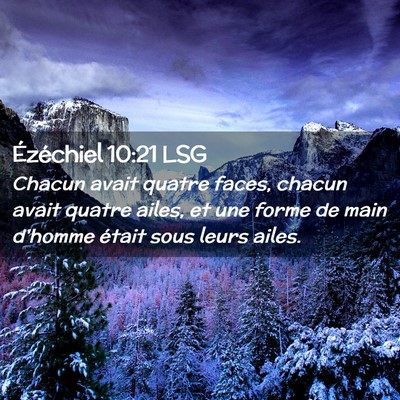 Picture 02 - Ézéchiel 10:21 LSG - Chacun avait quatre faces, chacun avait quatre - Bible Verse Picture
