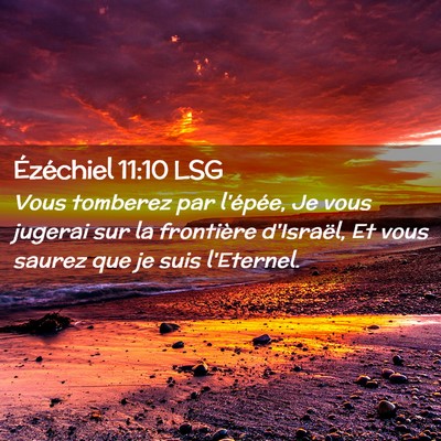 Picture 02 - Ézéchiel 11:10 LSG - Vous tomberez par l'épée, Je vous jugerai sur - Bible Verse Picture