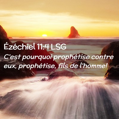 Picture 02 - Ézéchiel 11:4 LSG - C'est pourquoi prophétise contre eux, - Bible Verse Picture