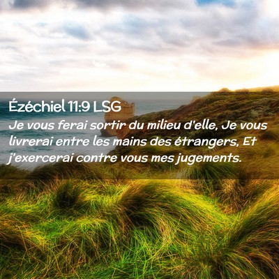 Picture 02 - Ézéchiel 11:9 LSG - Je vous ferai sortir du milieu d'elle, Je vous - Bible Verse Picture