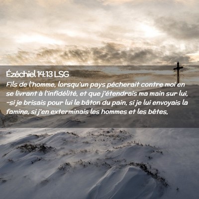 Picture 02 - Ézéchiel 14:13 LSG - Fils de l'homme, lorsqu'un pays pécherait contre - Bible Verse Picture