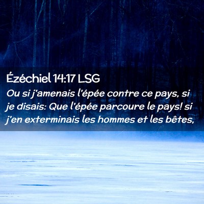 Picture 02 - Ézéchiel 14:17 LSG - Ou si j'amenais l'épée contre ce pays, si je - Bible Verse Picture