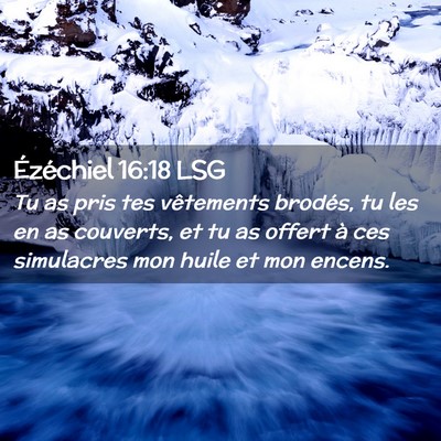 Picture 02 - Ézéchiel 16:18 LSG - Tu as pris tes vêtements brodés, tu les en as - Bible Verse Picture