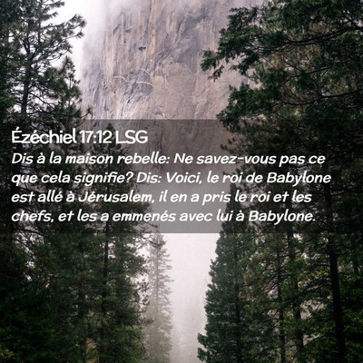 Picture 02 - Ézéchiel 17:12 LSG - Dis à la maison rebelle: Ne savez-vous pas ce - Bible Verse Picture