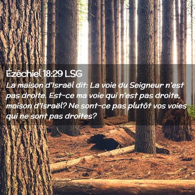 Picture 02 - Ézéchiel 18:29 LSG - La maison d'Israël dit: La voie du Seigneur - Bible Verse Picture