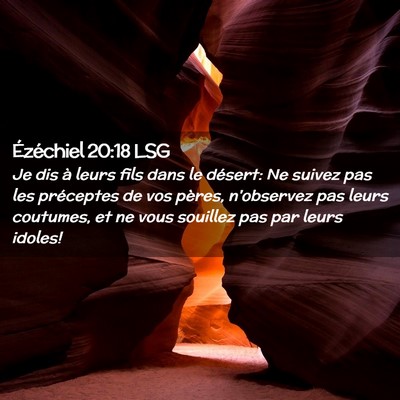 Picture 02 - Ézéchiel 20:18 LSG - Je dis à leurs fils dans le désert: Ne suivez - Bible Verse Picture